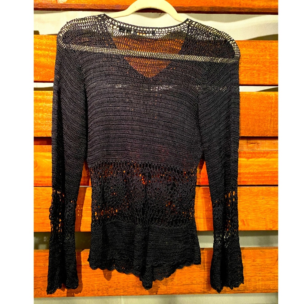 BCBG Black Crochet Top (runs small)